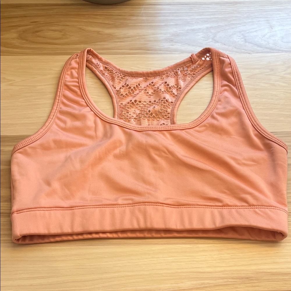 ZYIA Lace Back Sports Bra - Peach